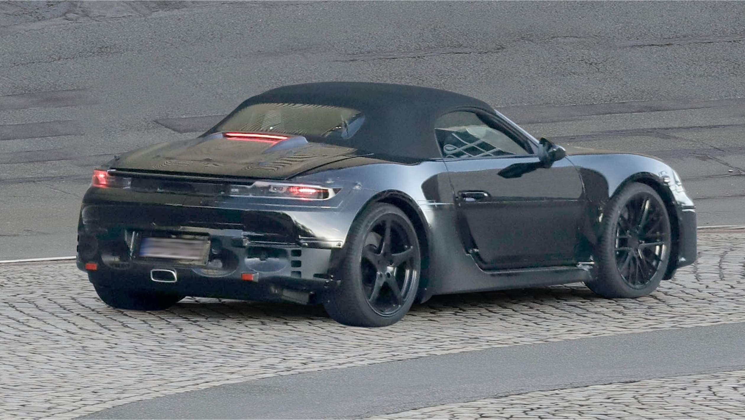 New Porsche Boxster (camouflaged) - rear angle
