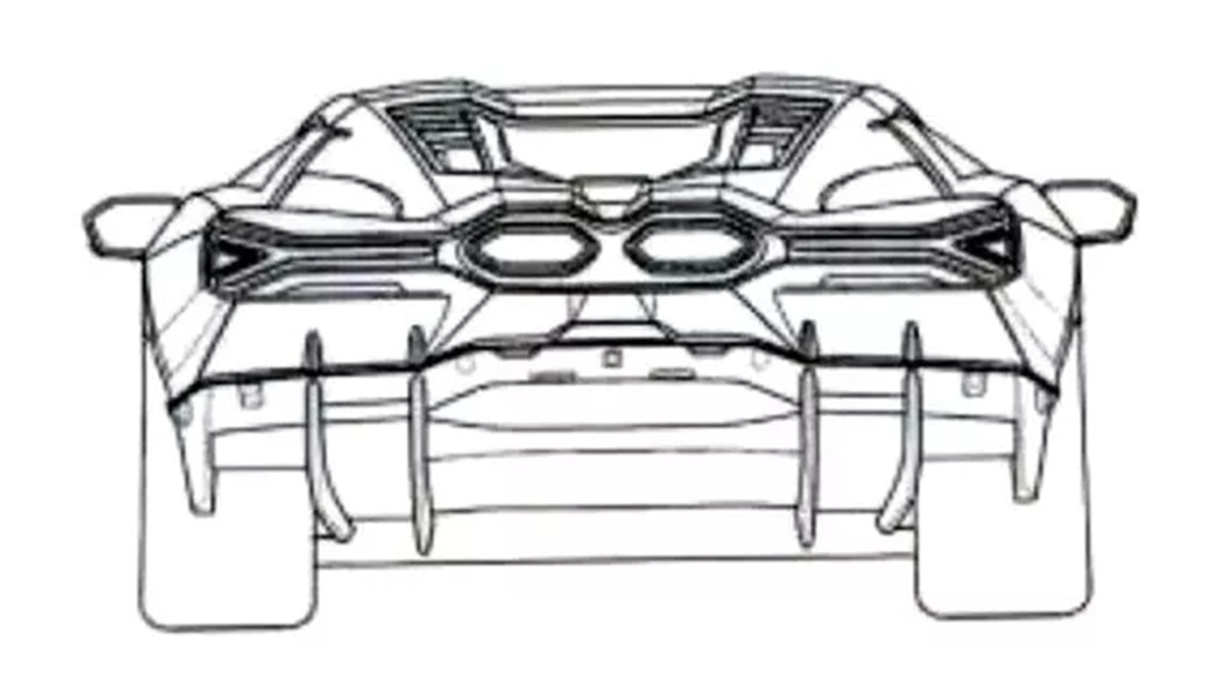 Lamborghini Aventador successor patent images - rear